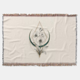 Minimalist Geometric Gold Orchid Luxury Woven スローブランケット