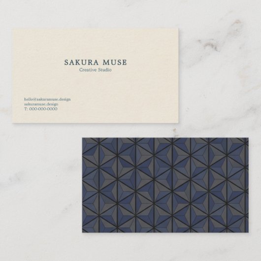 Minimalist Geometric Japanese Business Card  名刺 (正面/裏面)