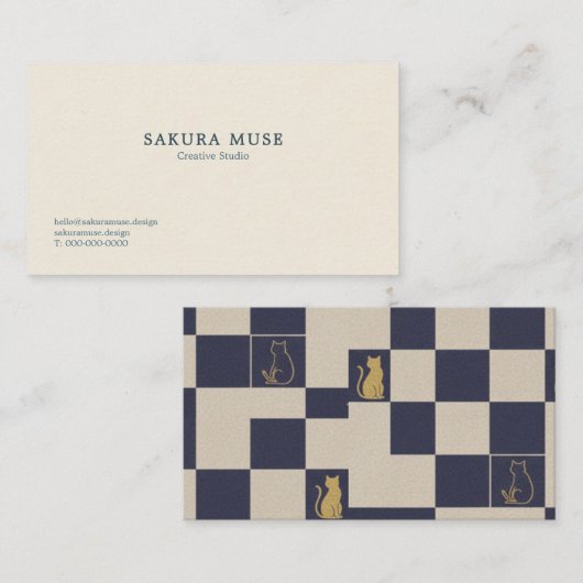 Minimalist Geometric Japanese Business Card   名刺 (正面/裏面)