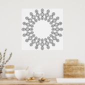 Minimalist Geometric Mandala Coloring Page Art ポスター (キッチン)