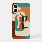 Minimalist Geometric Moka Maker iPhone 16ケース (裏面)
