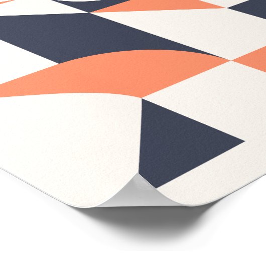 Minimalist Geometric Triangles and Curved Shapes ポスター (角)