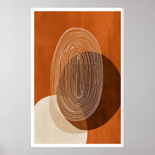 Minimalist Geometric Wall Art - Flowing Lines in ポスター (正面)