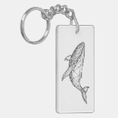 Minimalist Geometric Whale Acrylic Keychain キーホルダー (正面左)