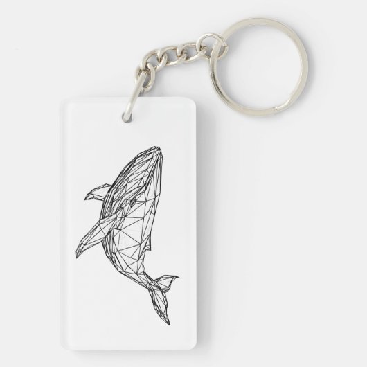 Minimalist Geometric Whale Acrylic Keychain キーホルダー (裏面)