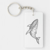 Minimalist Geometric Whale Acrylic Keychain キーホルダー (正面)