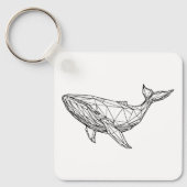 Minimalist Geometric Whale Keychain キーホルダー (正面)