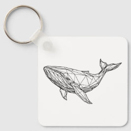 Minimalist Geometric Whale Keychain キーホルダー