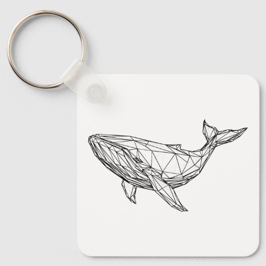 Minimalist Geometric Whale Keychain キーホルダー (正面)
