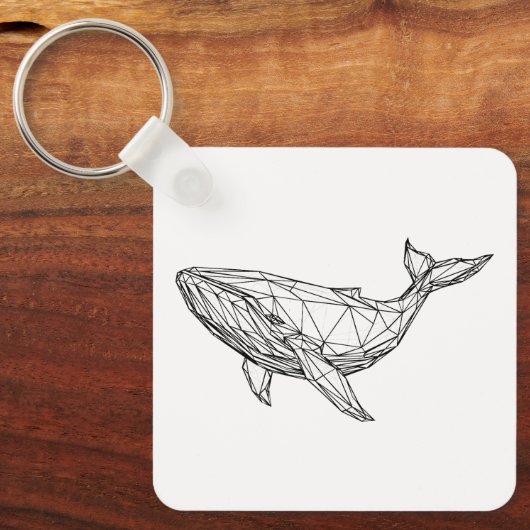 Minimalist Geometric Whale Keychain キーホルダー (正面)