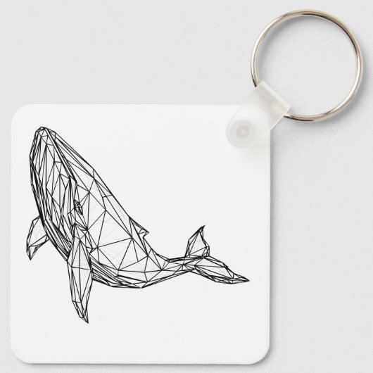 Minimalist Geometric Whale Keychain キーホルダー (裏面)