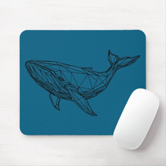 Minimalist Geometric Whale Mouse Pad マウスパッド (マウス)