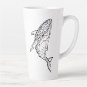 Minimalist Geometric Whale Mug カフェラテマグ (右)