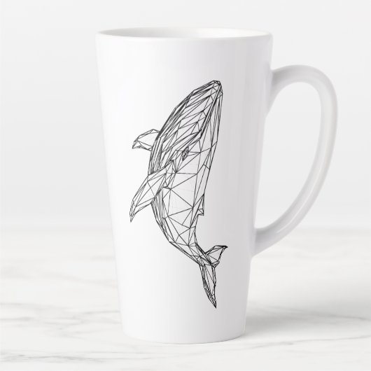 Minimalist Geometric Whale Mug カフェラテマグ (右)