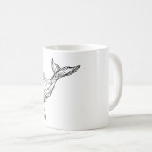 Minimalist Geometric Whale Mug コーヒーマグカップ (正面右)