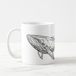 Minimalist Geometric Whale Mug コーヒーマグカップ