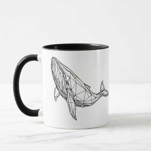 Minimalist Geometric Whale Mug マグカップ (左)