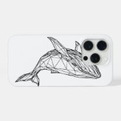 Minimalist Geometric Whale Phone Case iPhoneケース (裏面横)