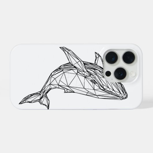Minimalist Geometric Whale Phone Case iPhoneケース (裏面横)