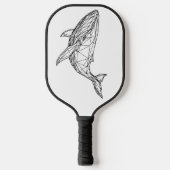Minimalist Geometric Whale Pickleball Paddle ピックルボールラケット (正面)