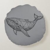 Minimalist Geometric Whale Pillow ラウンドクッション (裏面)