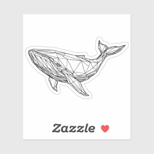 Minimalist Geometric Whale Sticker  シール (シート)