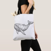 Minimalist Geometric Whale Tote Bag トートバッグ (クローズアップ)