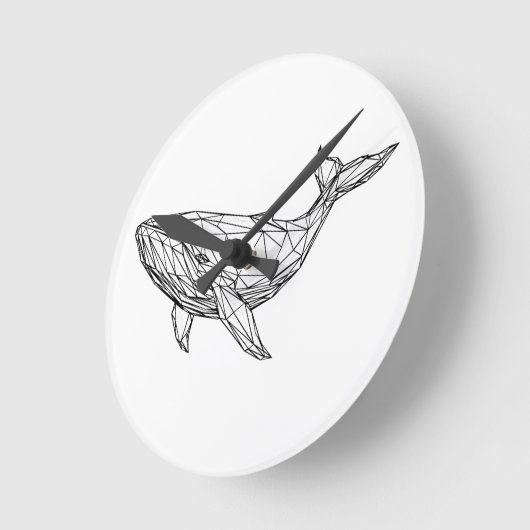 Minimalist Geometric Whale Wall Clock ラウンド壁時計 (傾斜)