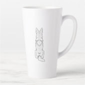 Minimalist German Shepherd Dog Line Art  カフェラテマグ (右)