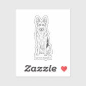 Minimalist German Shepherd Dog Line Art  シール (シート)