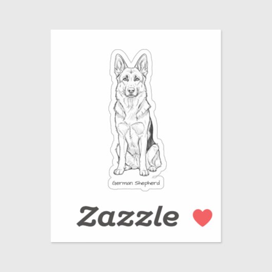Minimalist German Shepherd Dog Line Art  シール (シート)