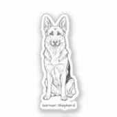 Minimalist German Shepherd Dog Line Art  シール (正面)