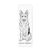 Minimalist German Shepherd Dog Line Art  ラベル (正面)