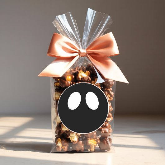  Minimalist Ghost Face Halloween Sticker ラウンドシール