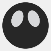  Minimalist Ghost Face Halloween Sticker ラウンドシール (正面)