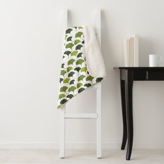 Minimalist Ginkgo Leaf Pattern – Nature-Inspired シェルパブランケット (インサイチュ)