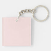 Minimalist Girly Pink White Monogram キーホルダー (裏面)