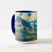 Minimalist Glacier National Park Peak Custom マグカップ (正面左)