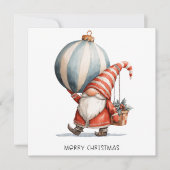 Minimalist Gnome Merry Christmas シーズンカード (正面)