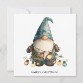 Minimalist Gnome Merry Christmas シーズンカード (正面)