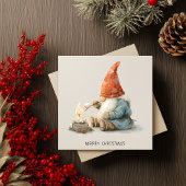 Minimalist Gnome Merry Christmas シーズンカード