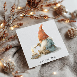 Minimalist Gnome Merry Christmas シーズンカード