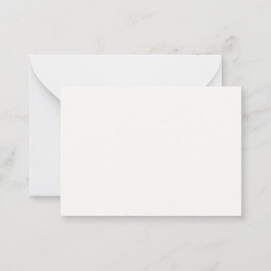 Minimalist Gold & Black Border Monogram Note Card ノートカード (裏面)