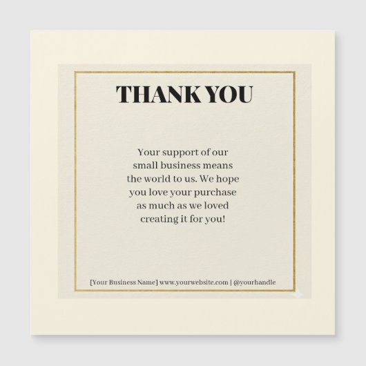 Minimalist Gold Border Luxury Business Thank You P (正面)