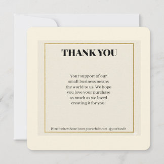 Minimalist Gold Border Luxury Business Thank You P シーズンカード