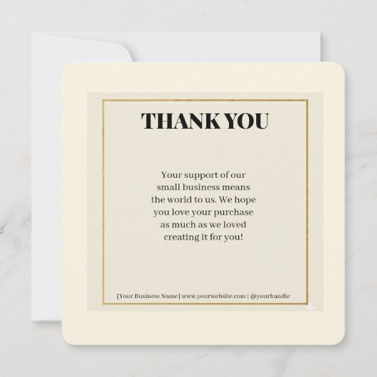 Minimalist Gold Border Luxury Business Thank You P シーズンカード (正面)
