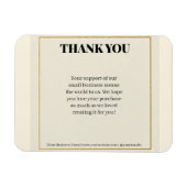 Minimalist Gold Border Luxury Business Thank You P マグネット (横)