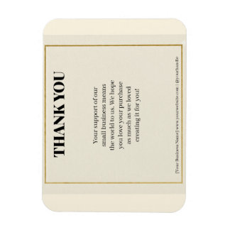 Minimalist Gold Border Luxury Business Thank You P マグネット