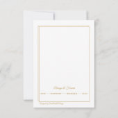 Minimalist Gold Border RSVP Card with Meal Choices (裏面)