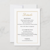 Minimalist Gold Border Wedding Details Insert Card サンキューカード (正面)